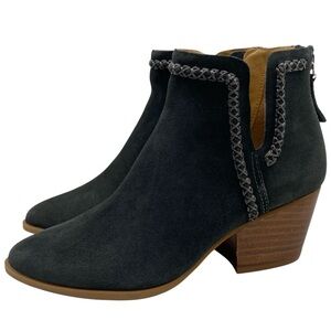 Dolce Vita Womens Shoes Dylan Boots Dark Gray Suede Leather Booties Ankle Heeled